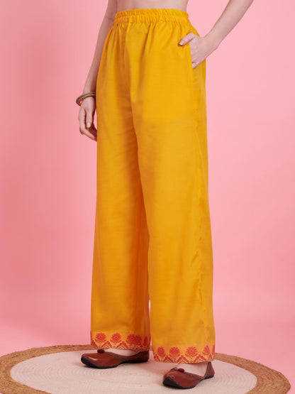 Yellow Georgette Straight Kurta Set