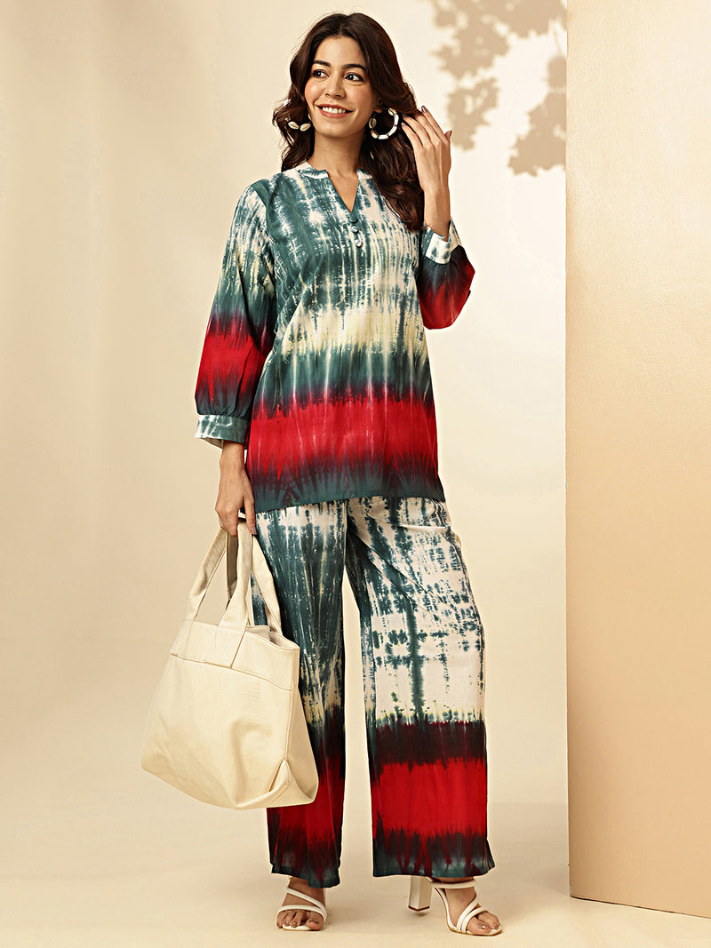 Multicolor Cotton Tie & Dye Co-Ord Set