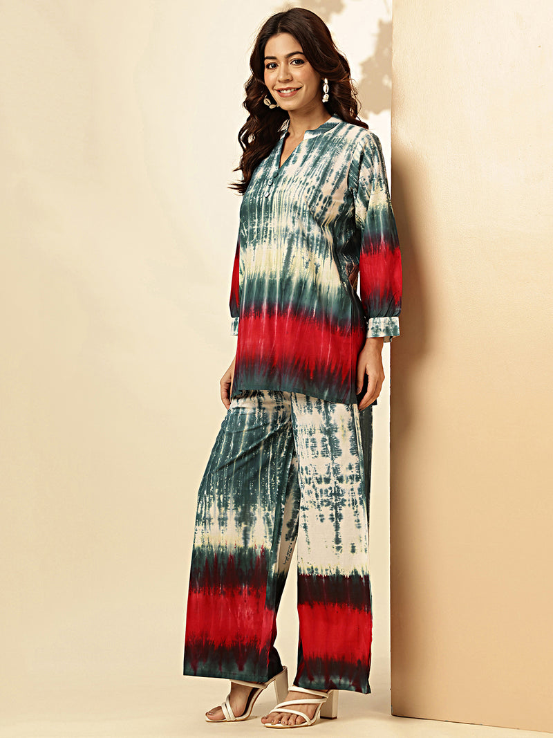 Multicolor Cotton Tie & Dye Co-Ord Set