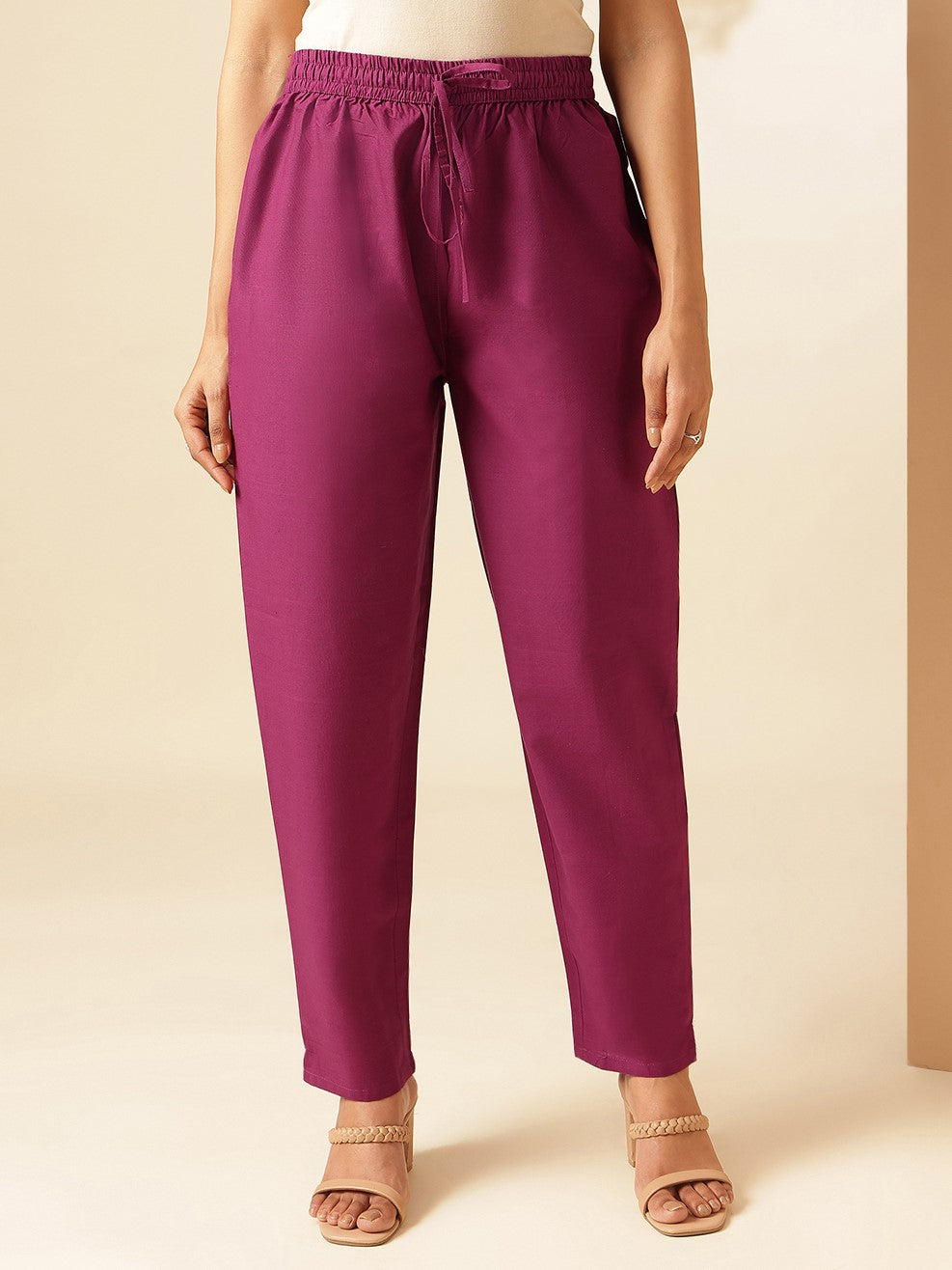 Magenta Cotton Solid A-Line Co-Ord Set
