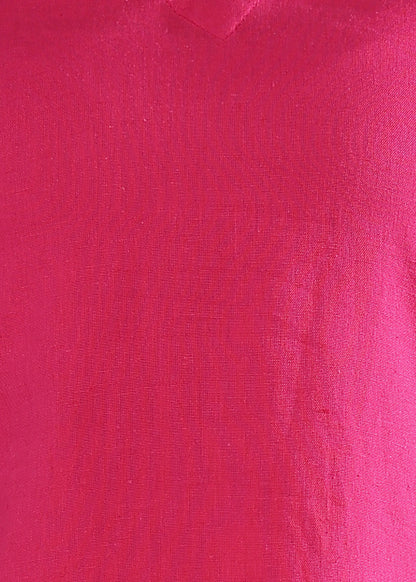 Pink Solid Straight Cotton Stitched Kurta Set