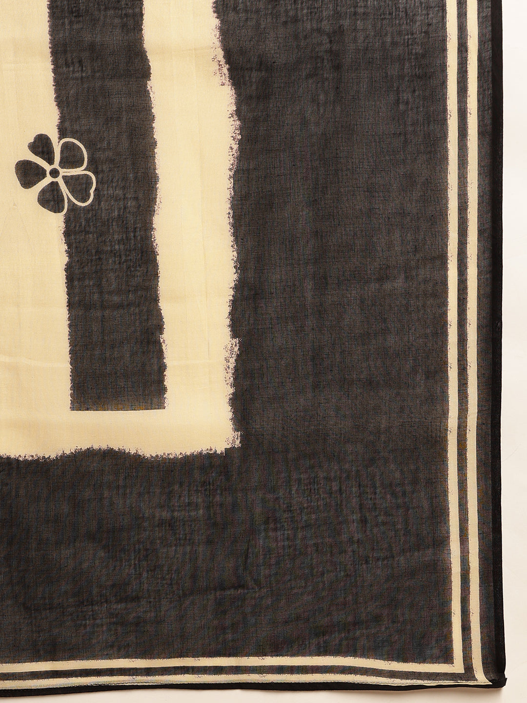 Black Tie And Dye A-Line Cotton Stitched Kurta Set