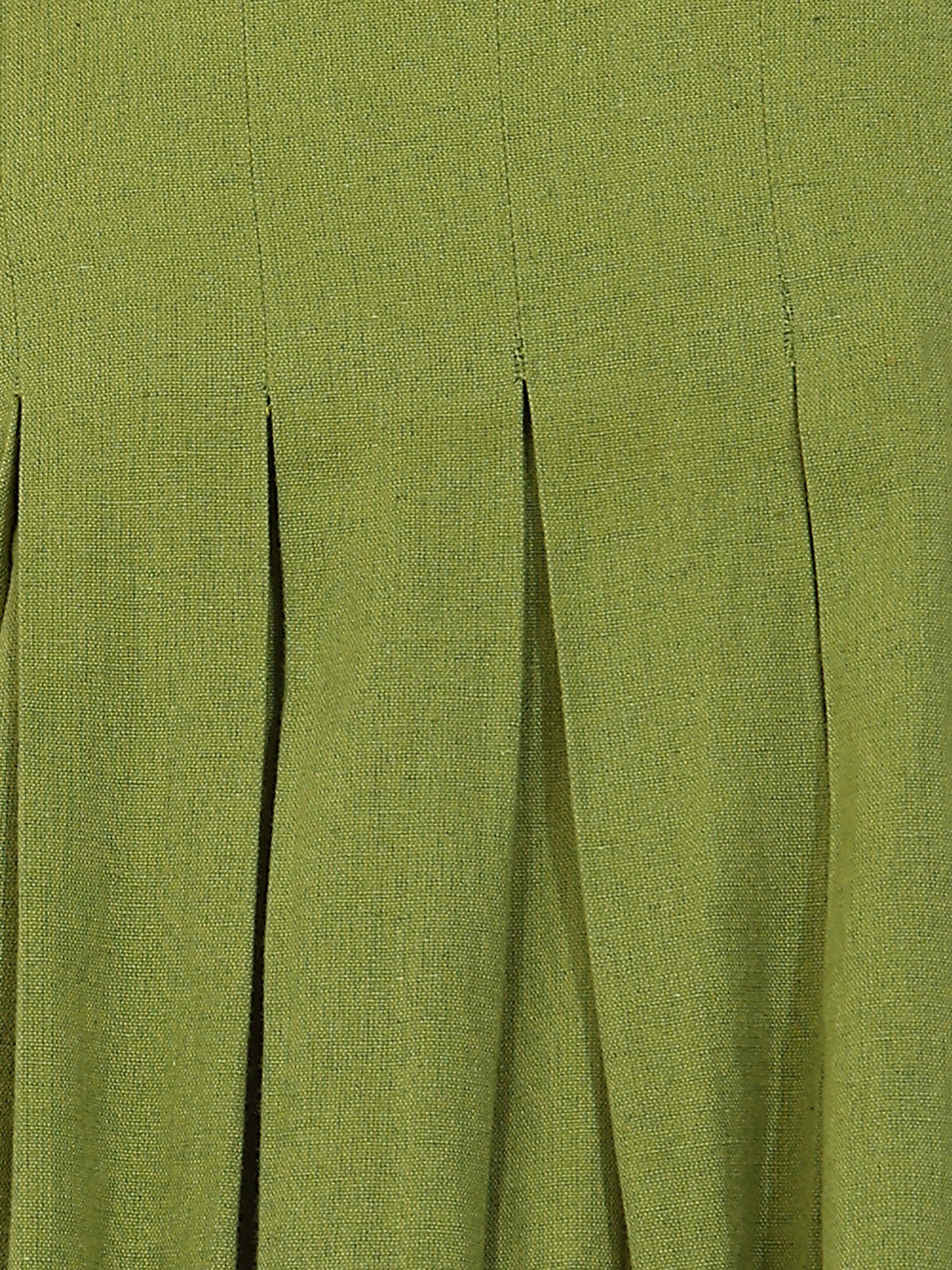 Orange Floral Print Fit & Flare Cotton Stitched Dress