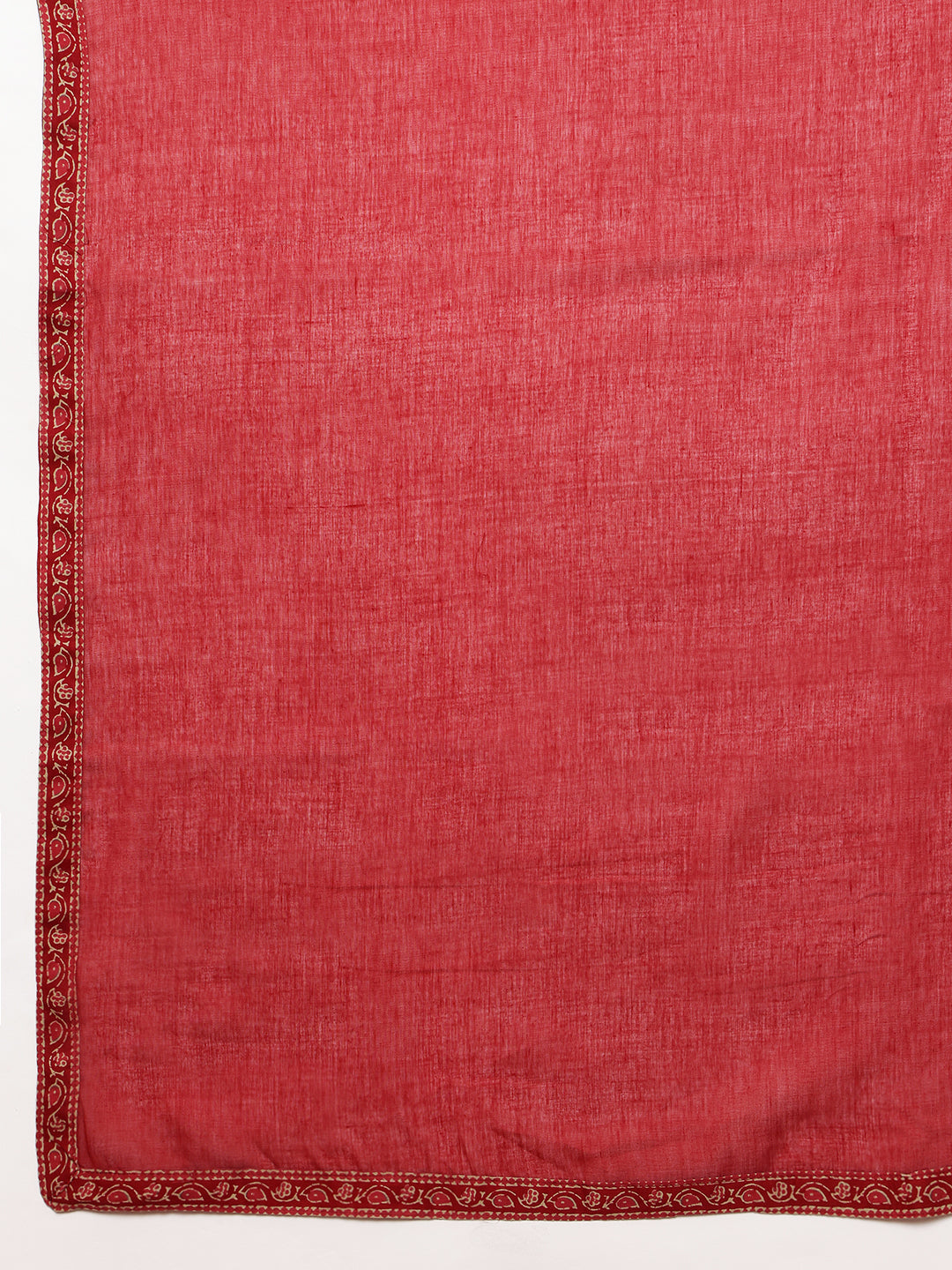 Maroon Geometric Straight Cotton Stitched Kurta, Palazzo With Dupatta