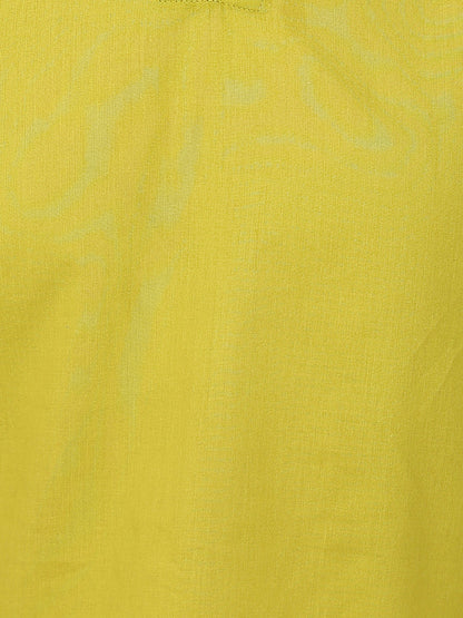 Parrot Solid Straight Cotton Stitched Top