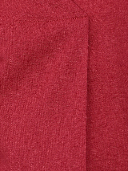 Maroon Solid Straight Cotton Flex Stitched Top