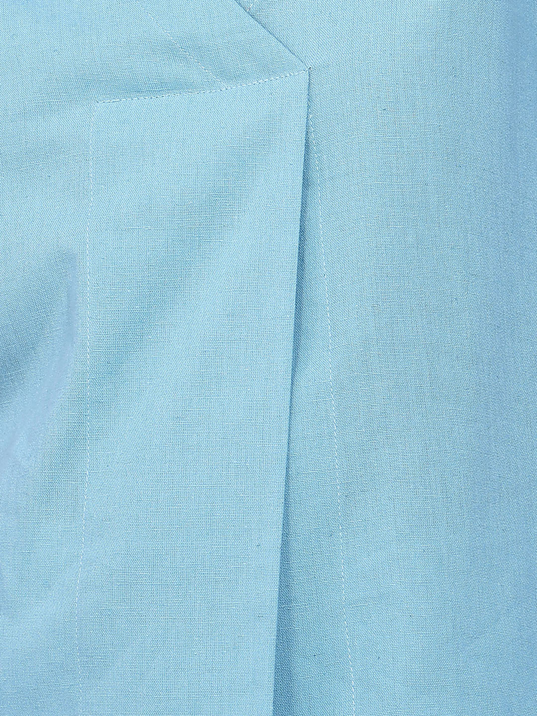 Sky Solid Straight Cotton Flex Stitched Top