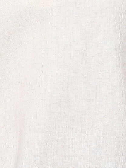 Off-White Solid Straight Cotton Flex Stitched Top