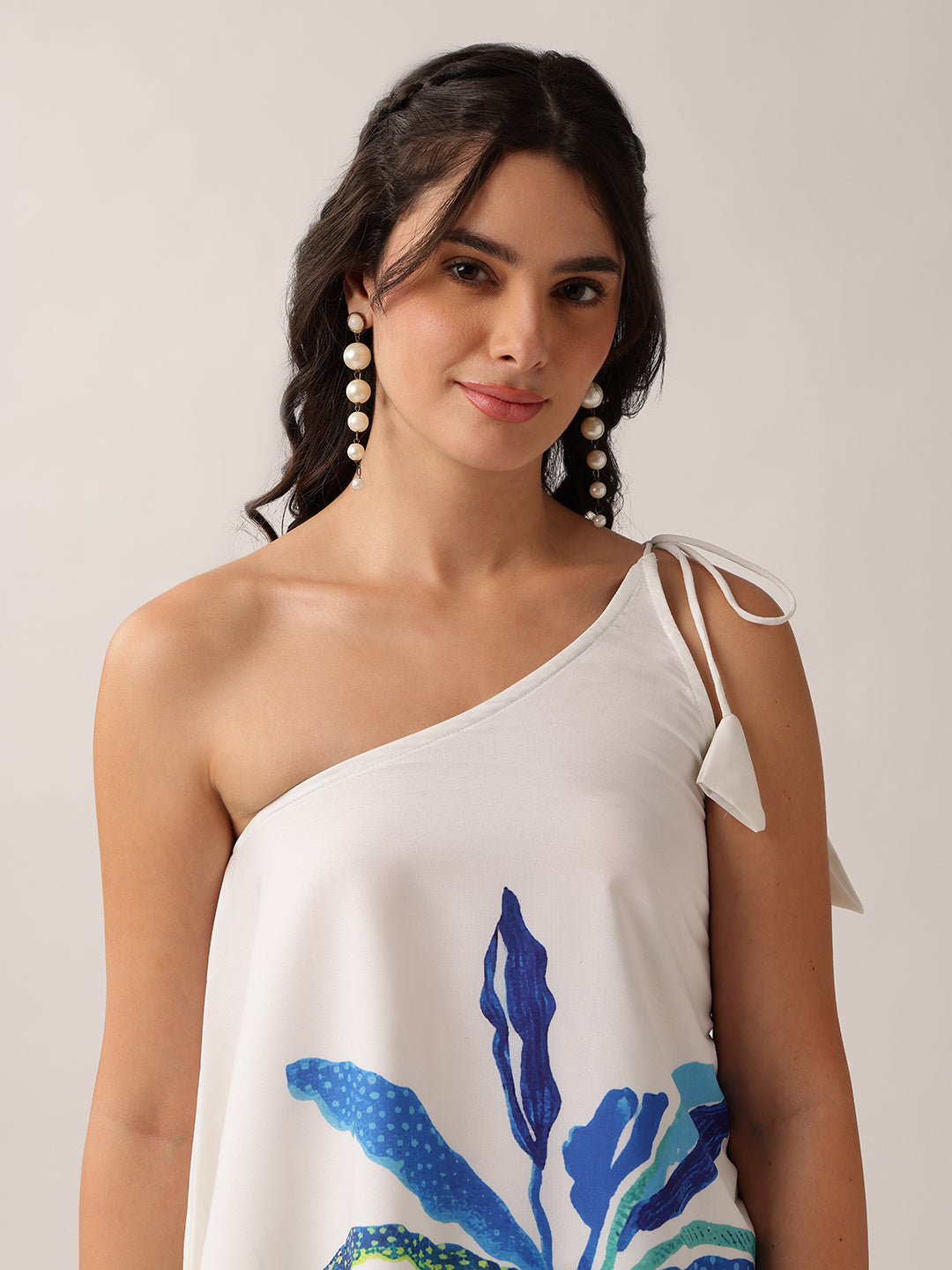 White Floral A-Line Georgette Co-Ord Set