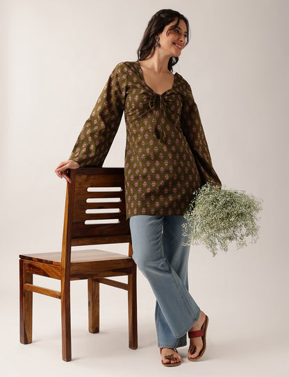 Mehendi Floral Straight Cotton Tunic