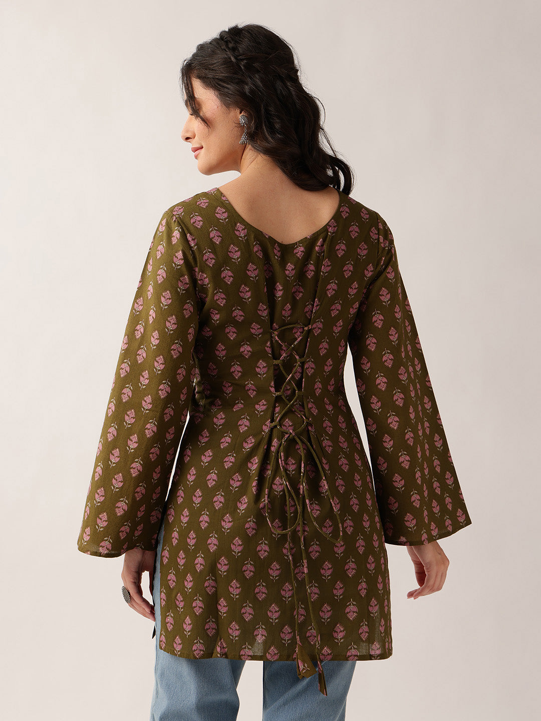 Mehendi Floral Straight Cotton Tunic