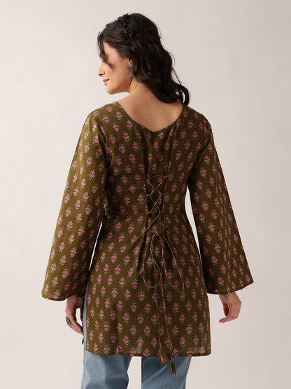Mehendi Floral Straight Cotton Tunic