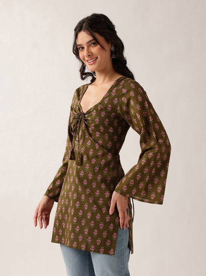 Mehendi Floral Straight Cotton Tunic