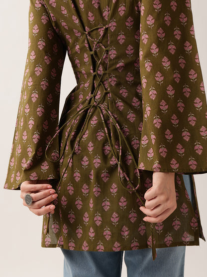 Mehendi Floral Straight Cotton Tunic