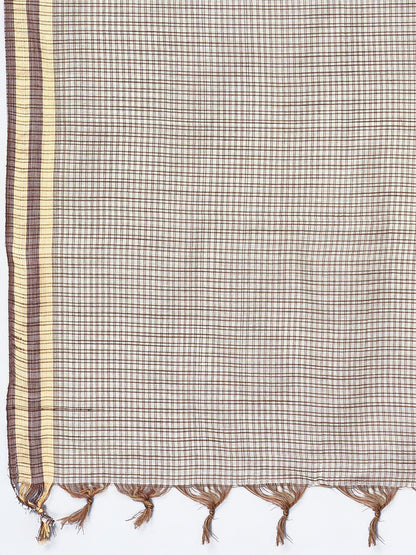 Purple Embroidered Straight Cotton Kurta Set