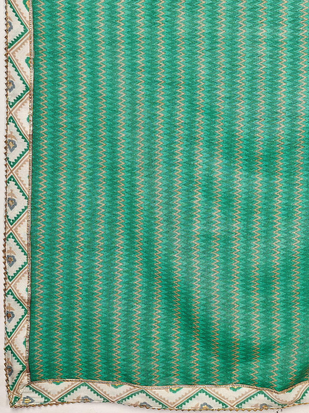 Turquoise Embroidered Straight Muslin Kurta Set