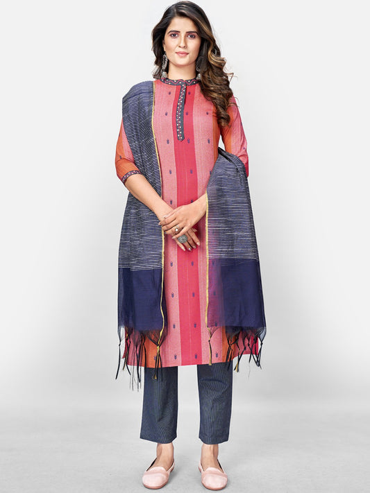 Multicolor Printed Straight Cotton Kurta Set