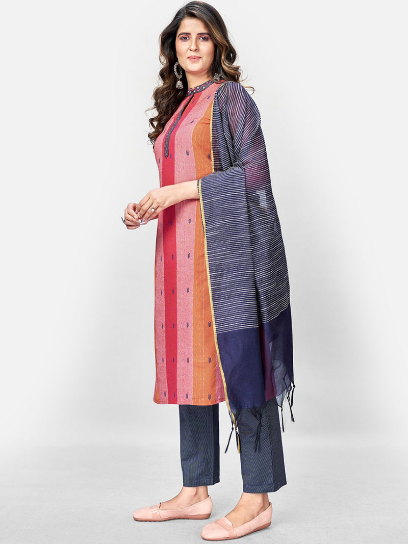 Multicolor Printed Straight Cotton Kurta Set