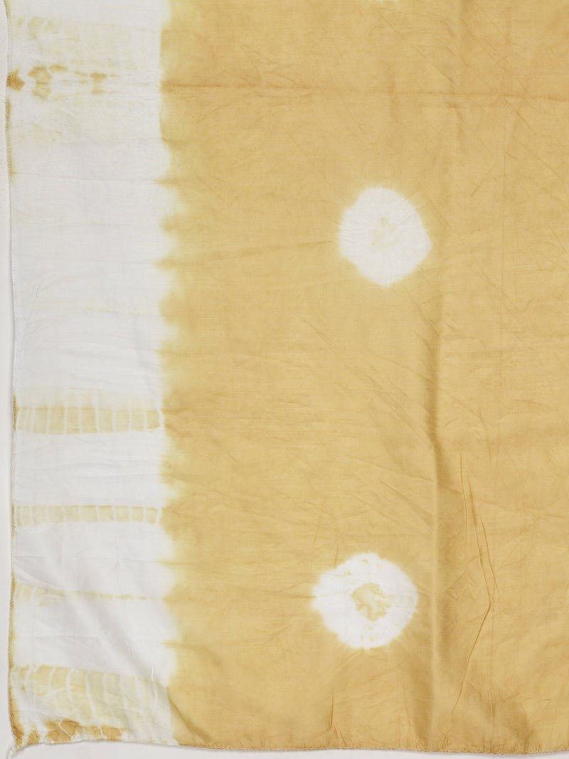 Yellow Embroidered Straight Chanderi Kurta Dupatta