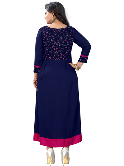 Blue Color Rayon Anarkali Kurti