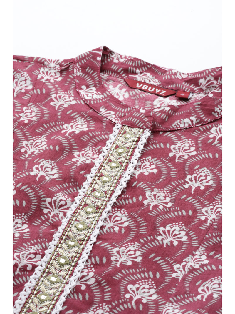 Rose Pink Straight Cotton Kurta