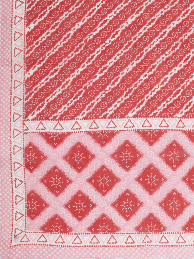 Pink Embroiderd Straight Cotton Kurta Set