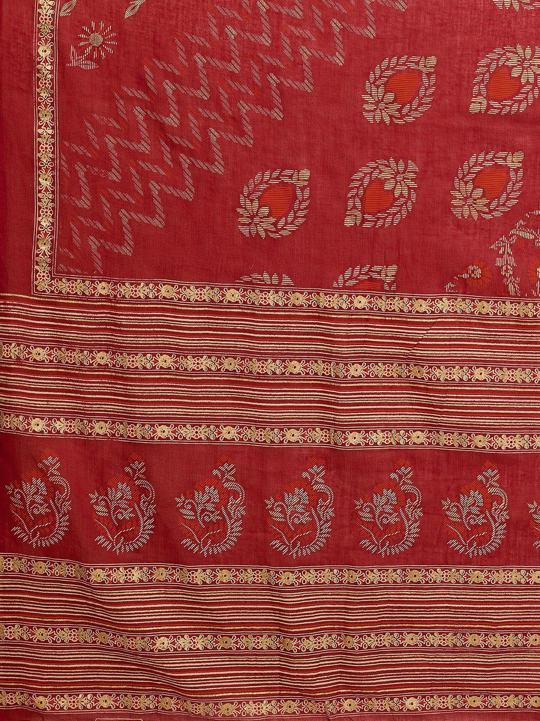 Red Embroidered Anarkali Cotton Kurta Set