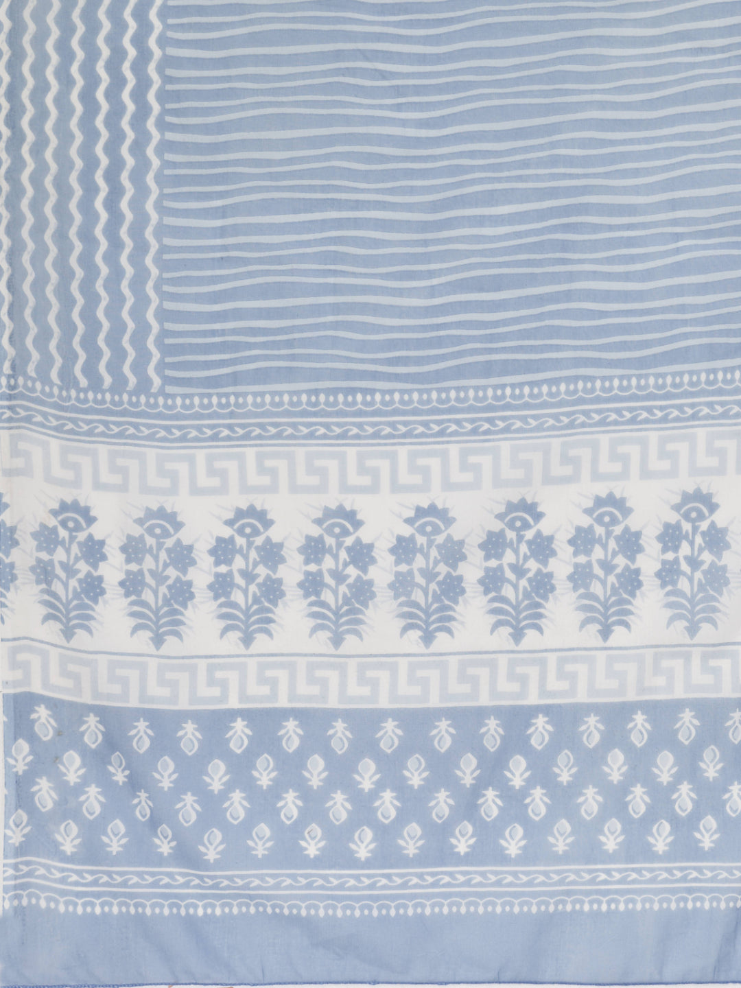 Sky Blue Embroidered Straight Cotton Kurta Set